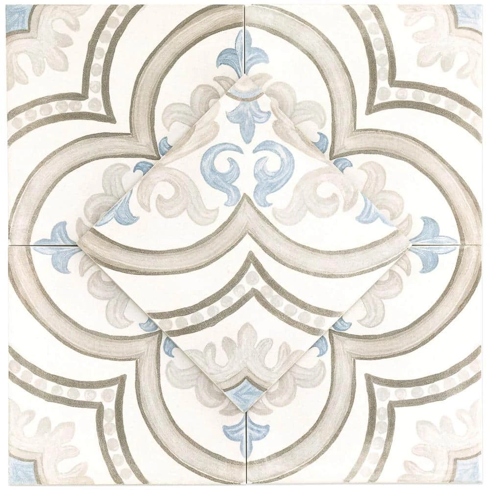 Valencia Daiza Encaustic 8 in. x 8 in. 9mm Matte Porcelain Floor and Wall Tile (26-piece 11.19 sq. ft. / box) by Ivy Hill Tile 6 Valencia Daiza Encaustic 8 in. x 8 in. 9mm Matte Porcelain Floor and Wall Tile (26-piece 11.19 sq. ft. / box) by Ivy Hill Tile - Image 4