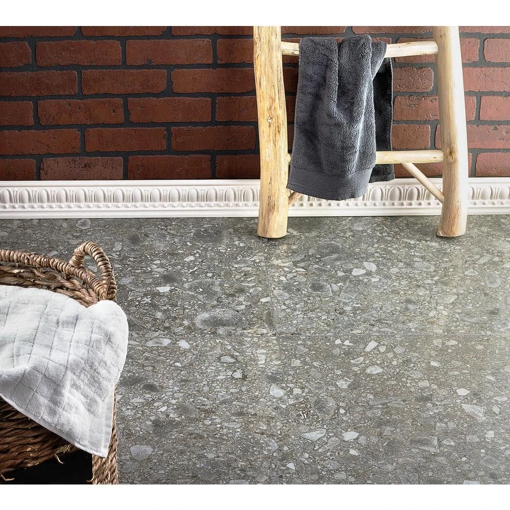 Rizzo Dark Gray 24 in. x 24 in. x 9mm Semi Polished Porcelain Floor and Wall Tile (3 pieces / 11.62 sq. ft. / box) by Ivy Hill Tile 4 Rizzo Dark Gray 24 in. x 24 in. x 9mm Semi Polished Porcelain Floor and Wall Tile (3 pieces / 11.62 sq. ft. / box) by Ivy Hill Tile - Image 2