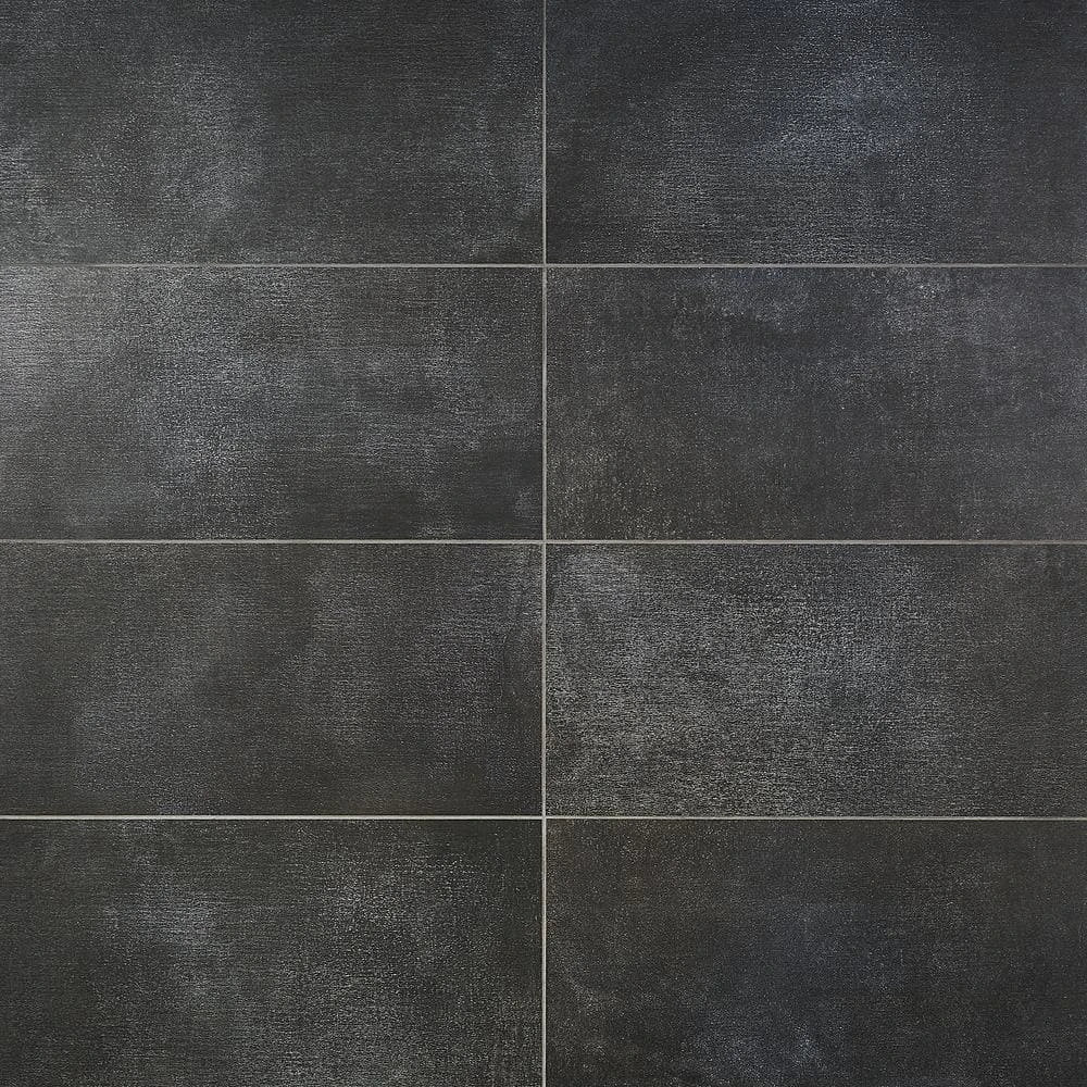 Thunderstruck Dark Gray 11.69 in. x 23.50 in. Matte Porcelain Floor and Wall Tile (11.62 sq. ft./Case) by Ivy Hill Tile 3 Thunderstruck Dark Gray 11.69 in. x 23.50 in. Matte Porcelain Floor and Wall Tile (11.62 sq. ft./Case) by Ivy Hill Tile