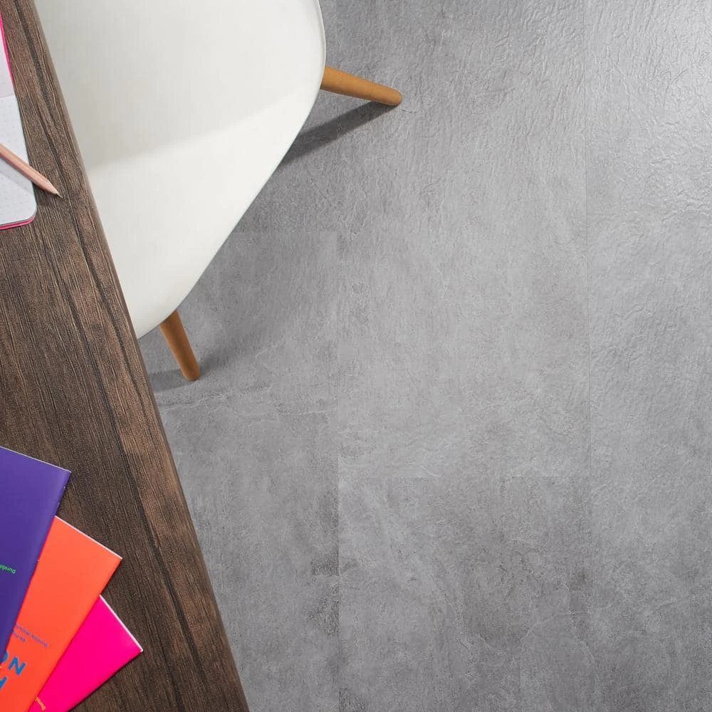 Slate Dark Gray 12 in. x 24 in. Waterproof Rigid Core Click-Lock Luxury Vinyl Tile Flooring (28.04 sq. ft. / case) by Ivy Hill Tile 4 Slate Dark Gray 12 in. x 24 in. Waterproof Rigid Core Click-Lock Luxury Vinyl Tile Flooring (28.04 sq. ft. / case) by Ivy Hill Tile - Image 2