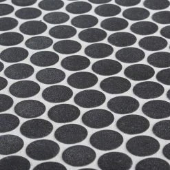 Shadow Mountain Gray 11.375 in. x 12.25 in. Penny Round Matte Porcelain Wall and Floor Mosaic Tile (0.967 sq. ft./Each) by Jeffrey Court -Tile Elegant Shop dark gray jeffrey court mosaic tile 97934 fa 1000