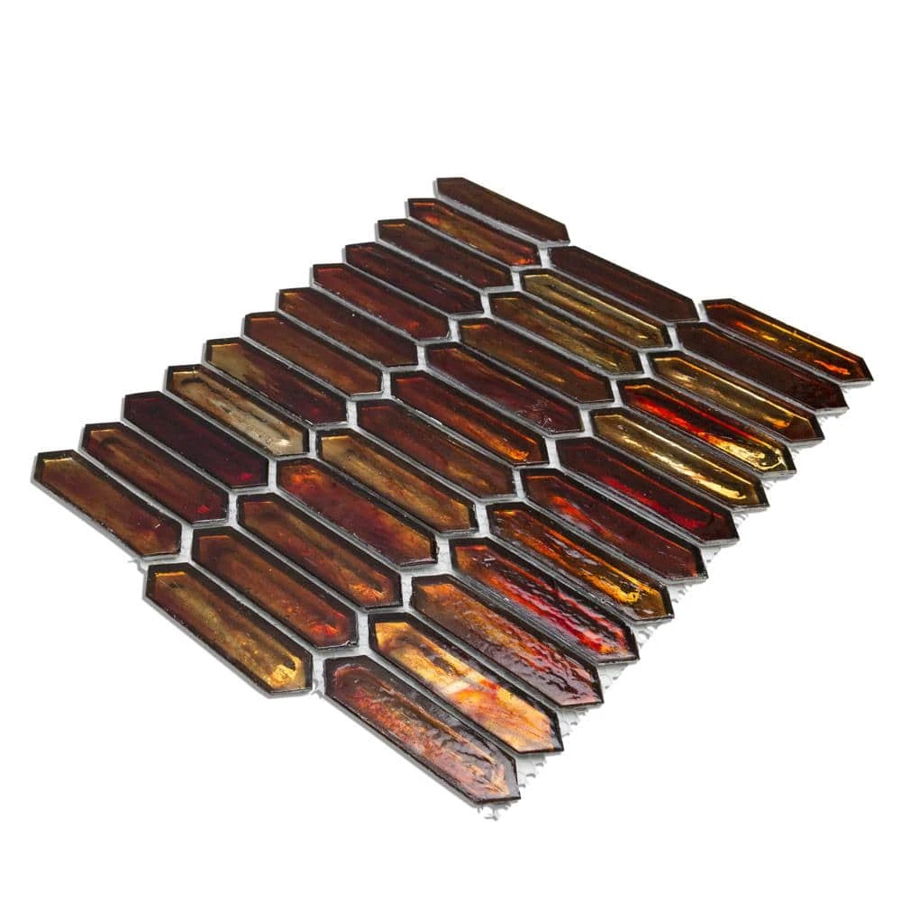 Fargin Sunset Elongated Hexagon 12 in. x 10 in. x 7mm Polished Glass Mosaic Tile (0.82 sq. ft.) by Ivy Hill Tile 6 Fargin Sunset Elongated Hexagon 12 in. x 10 in. x 7mm Polished Glass Mosaic Tile (0.82 sq. ft.) by Ivy Hill Tile - Image 4