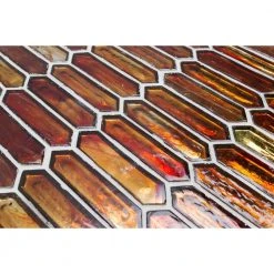 Fargin Sunset Elongated Hexagon 12 in. x 10 in. x 7mm Polished Glass Mosaic Tile (0.82 sq. ft.) by Ivy Hill Tile 9 Fargin Sunset Elongated Hexagon 12 in. x 10 in. x 7mm Polished Glass Mosaic Tile (0.82 sq. ft.) by Ivy Hill Tile -Tile Elegant Shop fiery red orange ivy hill tile glass tile ext3rd100218 40 1000