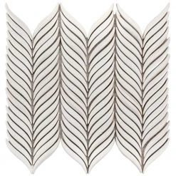 Delphi Alula Glacier White 10 in. x 12 in. Glazed Ceramic Mosaic Tile (0.85 sq. ft./Sheet) by Ivy Hill Tile