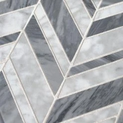 Carlton Gray 11.625 in. x 12 in. Chevron Marble Wall and Floor Mosaic Tile (9.68 sq. ft./Case) by Jeffrey Court 9 Carlton Gray 11.625 in. x 12 in. Chevron Marble Wall and Floor Mosaic Tile (9.68 sq. ft./Case) by Jeffrey Court -Tile Elegant Shop gray grey jeffrey court marble tile 96796 1d 1000
