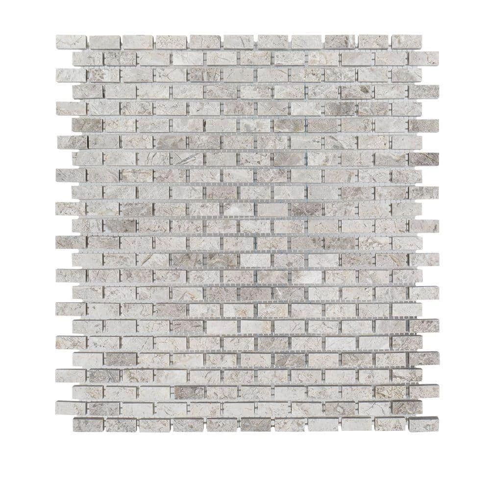Stormy Knight Grey 12 in. x 12 in. Interlocking Polished Marble Stone Mosaic Tile (10 sq. ft./Case) by Jeffrey Court 3 Stormy Knight Grey 12 in. x 12 in. Interlocking Polished Marble Stone Mosaic Tile (10 sq. ft./Case) by Jeffrey Court