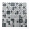 Satin Sapphire Gray 11.875 in. x 11.875 in. Square Mixed Glass and Metal Mosaic Tile (9.79 sq. ft./Case) by Jeffrey Court 1 Satin Sapphire Gray 11.875 in. x 11.875 in. Square Mixed Glass and Metal Mosaic Tile (9.79 sq. ft./Case) by Jeffrey Court -Tile Elegant Shop gray grey jeffrey court marble tile 99568 64 1000