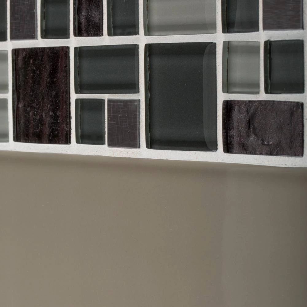 Satin Sapphire Gray 11.875 in. x 11.875 in. Square Mixed Glass and Metal Mosaic Tile (9.79 sq. ft./Case) by Jeffrey Court 6 Satin Sapphire Gray 11.875 in. x 11.875 in. Square Mixed Glass and Metal Mosaic Tile (9.79 sq. ft./Case) by Jeffrey Court - Image 4