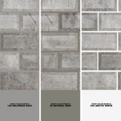 Tundra Grey 2 x 4 Beveled 10 in. x 11.75 in. Interlocking Polished Marble Mosaic Tile (0.815 sq. ft./Each) by Jeffrey Court 11 Tundra Grey 2 x 4 Beveled 10 in. x 11.75 in. Interlocking Polished Marble Mosaic Tile (0.815 sq. ft./Each) by Jeffrey Court -Tile Elegant Shop gray grey jeffrey court marble tile 99652 1d 1000