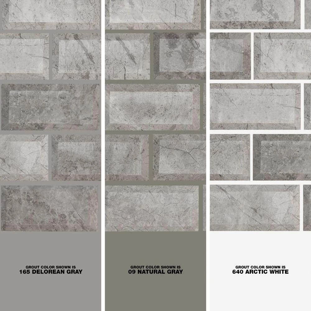 Tundra Grey 2 x 4 Beveled 10 in. x 11.75 in. Interlocking Polished Marble Mosaic Tile (0.815 sq. ft./Each) by Jeffrey Court 6 Tundra Grey 2 x 4 Beveled 10 in. x 11.75 in. Interlocking Polished Marble Mosaic Tile (0.815 sq. ft./Each) by Jeffrey Court - Image 4