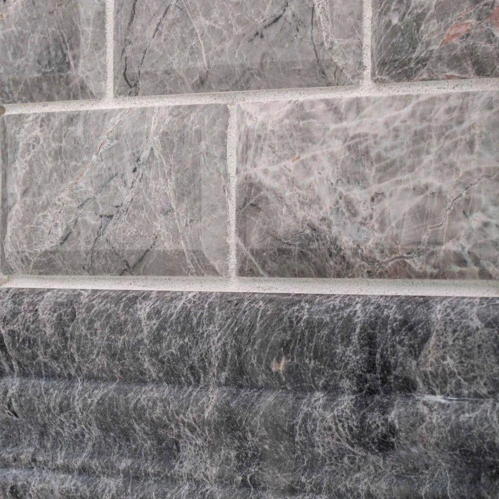 Tundra Grey 2 x 4 Beveled 10 in. x 11.75 in. Interlocking Polished Marble Mosaic Tile (0.815 sq. ft./Each) by Jeffrey Court 5 Tundra Grey 2 x 4 Beveled 10 in. x 11.75 in. Interlocking Polished Marble Mosaic Tile (0.815 sq. ft./Each) by Jeffrey Court - Image 3