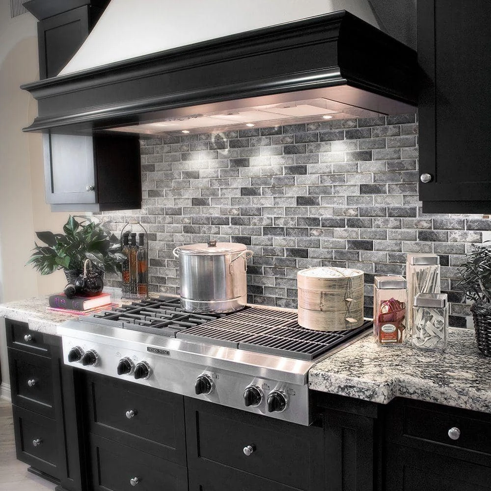 Tundra Grey 2 x 4 Beveled 10 in. x 11.75 in. Interlocking Polished Marble Mosaic Tile (0.815 sq. ft./Each) by Jeffrey Court 4 Tundra Grey 2 x 4 Beveled 10 in. x 11.75 in. Interlocking Polished Marble Mosaic Tile (0.815 sq. ft./Each) by Jeffrey Court - Image 2