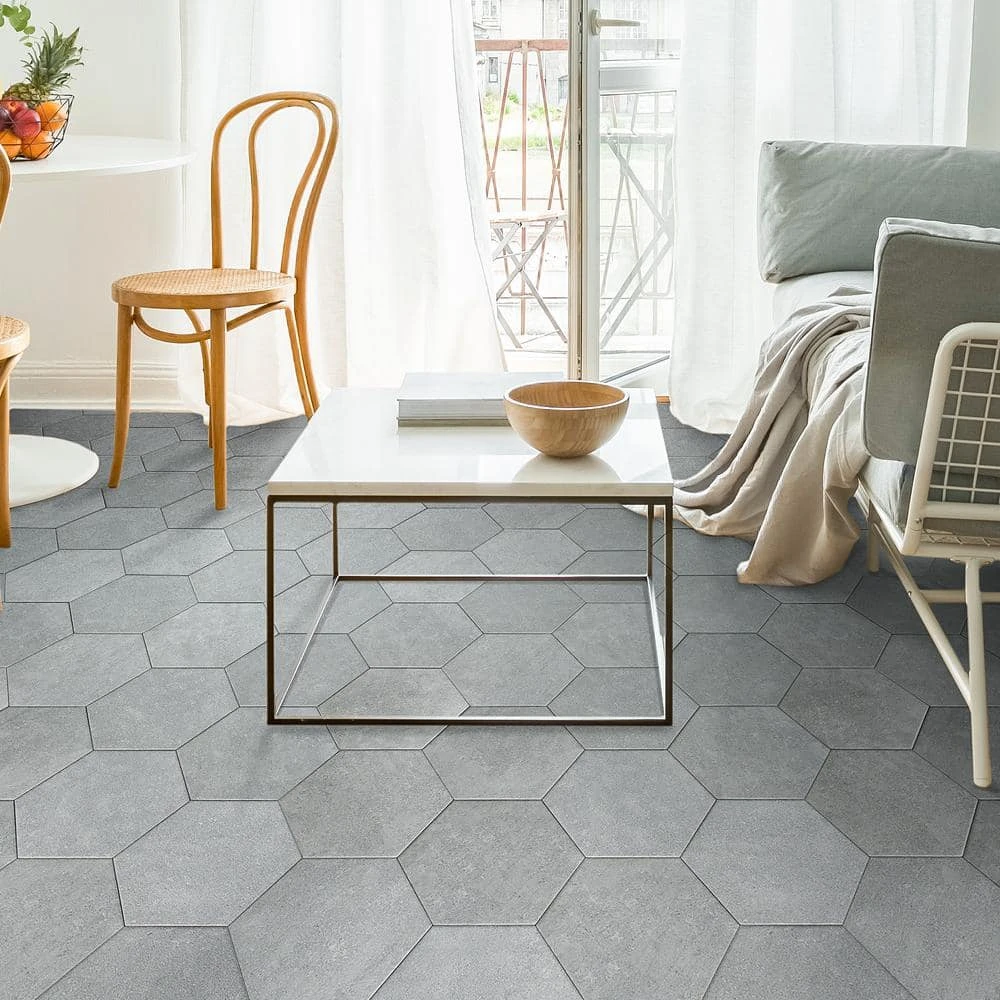 Sanskrit Gray Hex 8.86 in. x 10.20 in. Matte Porcelain Floor and Wall Tile (9.47 sq. ft./Case) by Ivy Hill Tile 11 Sanskrit Gray Hex 8.86 in. x 10.20 in. Matte Porcelain Floor and Wall Tile (9.47 sq. ft./Case) by Ivy Hill Tile - Image 9