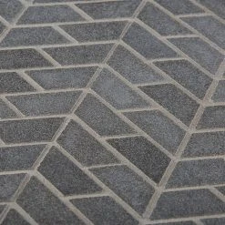 Riverfall Grey 10.75 in. x 11.875 in. Chevron Honed Basalt Wall and Floor Mosaic Tile (8.86 sq. ft./Case) by Jeffrey Court -Tile Elegant Shop gray jeffrey court basalt tile 96774 1d 1000