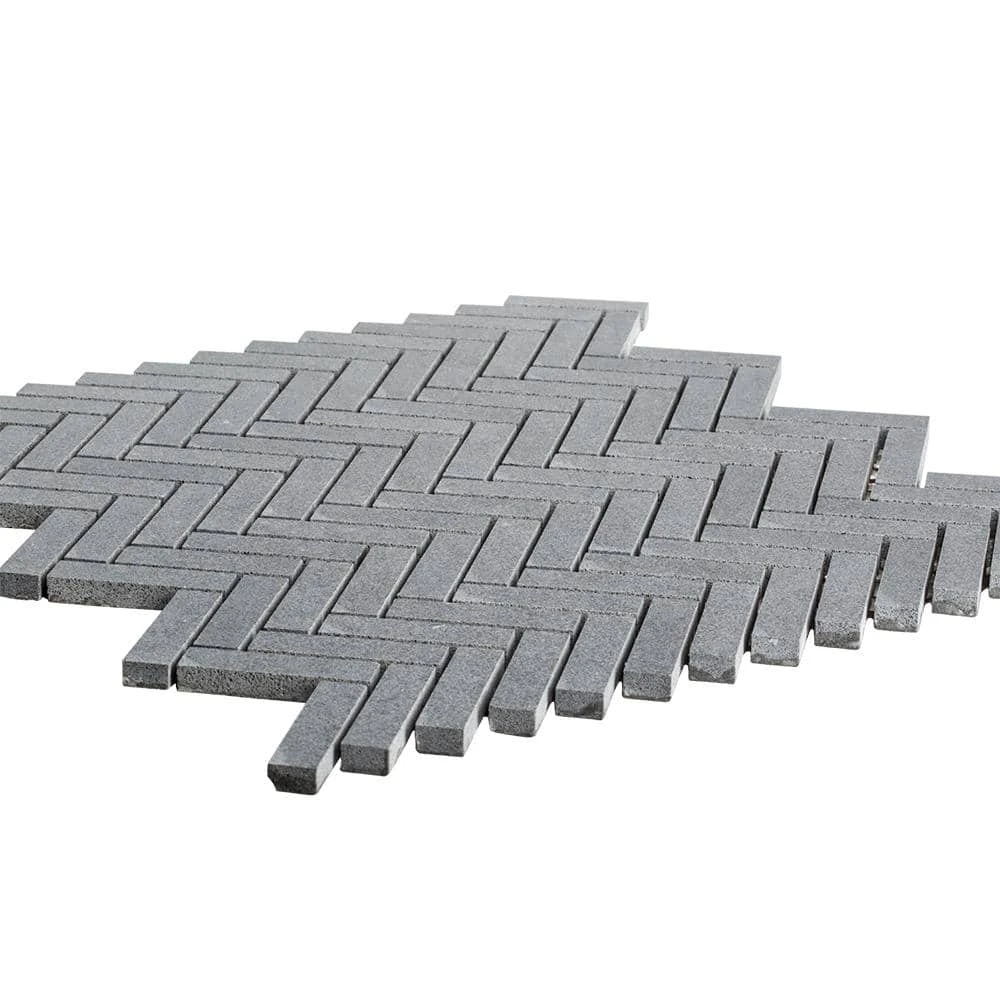 Basalt Herringbone Gray 10 in. x 10.75 in Honed Basalt Wall and Floor Mosaic Tile (0.765 sq. ft./Each) by Jeffrey Court 5 Basalt Herringbone Gray 10 in. x 10.75 in Honed Basalt Wall and Floor Mosaic Tile (0.765 sq. ft./Each) by Jeffrey Court - Image 3
