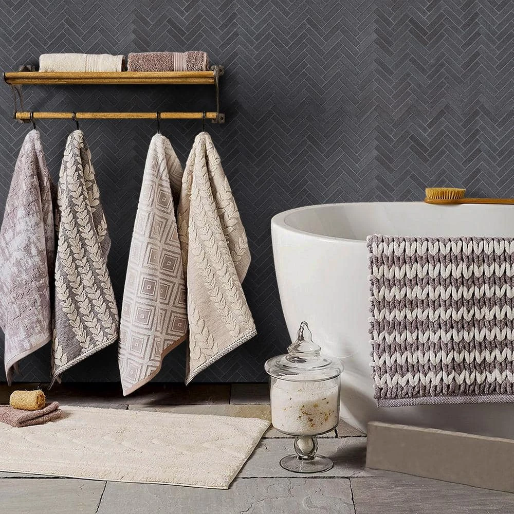 Basalt Herringbone Gray 10 in. x 10.75 in Honed Basalt Wall and Floor Mosaic Tile (0.765 sq. ft./Each) by Jeffrey Court 4 Basalt Herringbone Gray 10 in. x 10.75 in Honed Basalt Wall and Floor Mosaic Tile (0.765 sq. ft./Each) by Jeffrey Court - Image 2