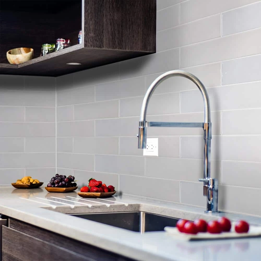 Potters Grey 3 in. x 12 in. Subway Glossy Textured Ceramic Wall Tile (5.5 sq. ft./Case) by Jeffrey Court 4 Potters Grey 3 in. x 12 in. Subway Glossy Textured Ceramic Wall Tile (5.5 sq. ft./Case) by Jeffrey Court - Image 2