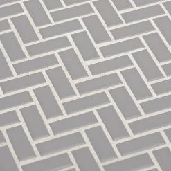 Wolfe Grey Herringbone 10.25 in. x 11 in. Glossy Ceramic Mosaic Tile (7.83 sq. ft./Case) by Jeffrey Court 9 Wolfe Grey Herringbone 10.25 in. x 11 in. Glossy Ceramic Mosaic Tile (7.83 sq. ft./Case) by Jeffrey Court -Tile Elegant Shop gray jeffrey court ceramic tile 96614 1d 1000