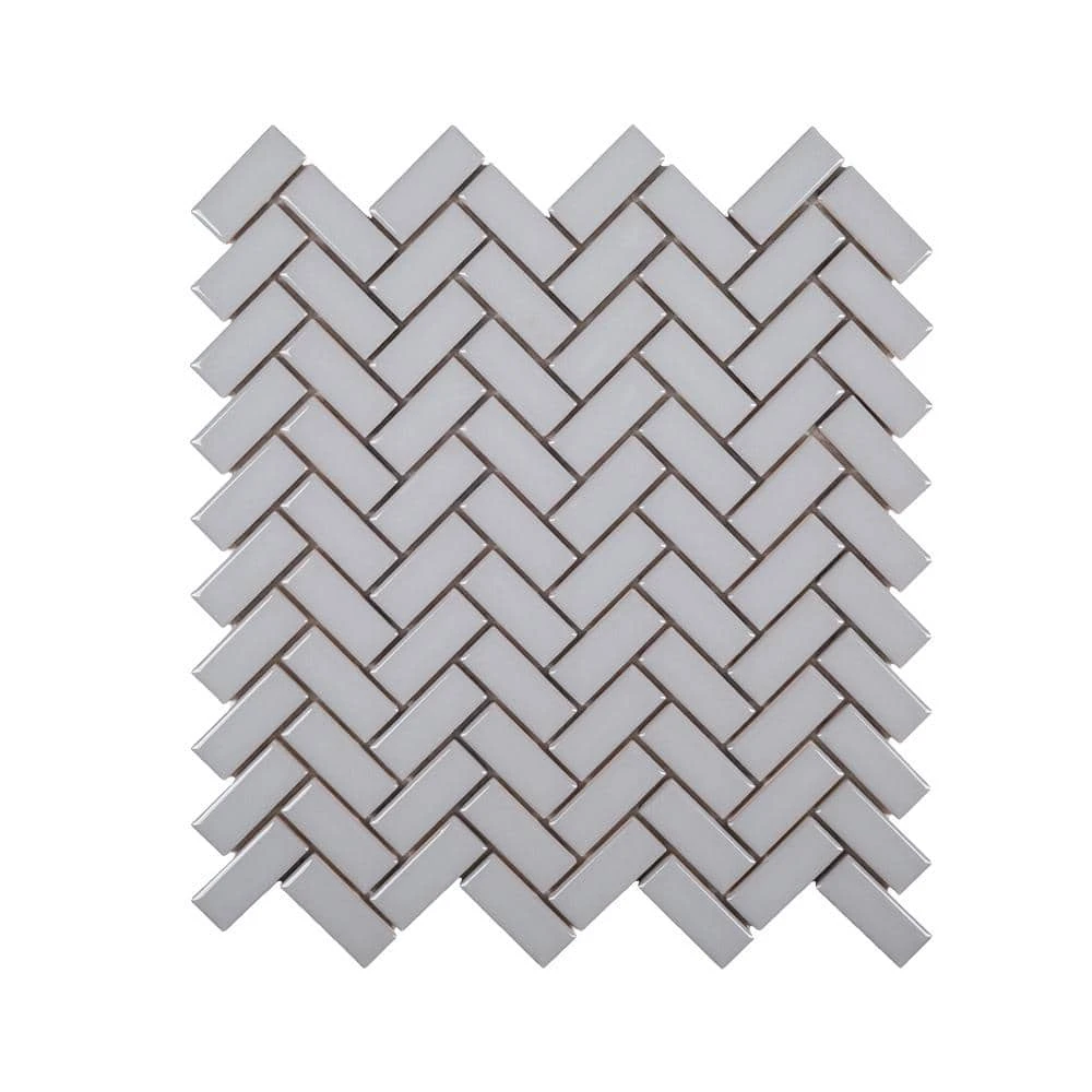 Wolfe Grey Herringbone 10.25 in. x 11 in. Glossy Ceramic Mosaic Tile (7.83 sq. ft./Case) by Jeffrey Court 3 Wolfe Grey Herringbone 10.25 in. x 11 in. Glossy Ceramic Mosaic Tile (7.83 sq. ft./Case) by Jeffrey Court