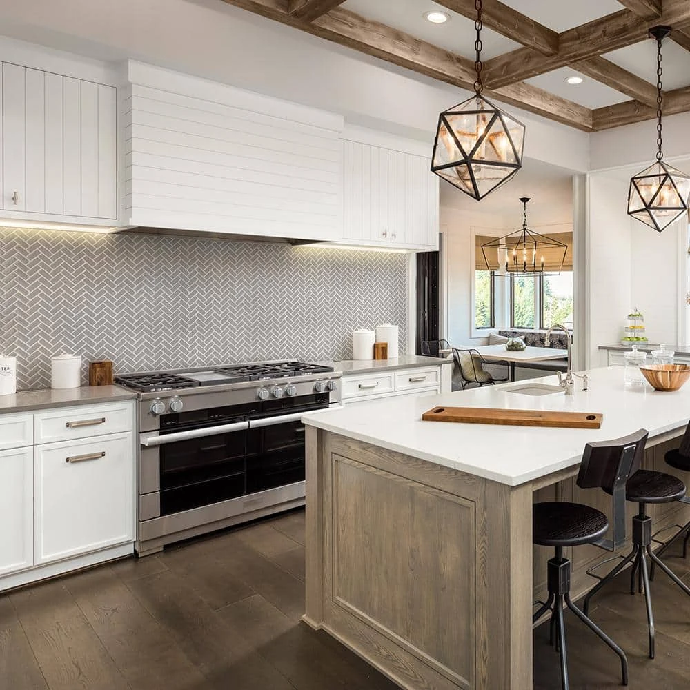 Wolfe Grey Herringbone 10.25 in. x 11 in. Glossy Ceramic Mosaic Tile (7.83 sq. ft./Case) by Jeffrey Court 4 Wolfe Grey Herringbone 10.25 in. x 11 in. Glossy Ceramic Mosaic Tile (7.83 sq. ft./Case) by Jeffrey Court - Image 2