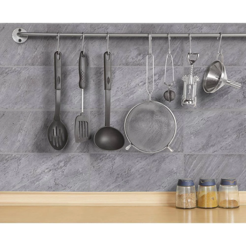 Mountain Storm Gray 9.75 in. x 21.625 in. Glossy Ceramic Wall Tile (14.80 sq. ft./Case) by Jeffrey Court 6 Mountain Storm Gray 9.75 in. x 21.625 in. Glossy Ceramic Wall Tile (14.80 sq. ft./Case) by Jeffrey Court - Image 4