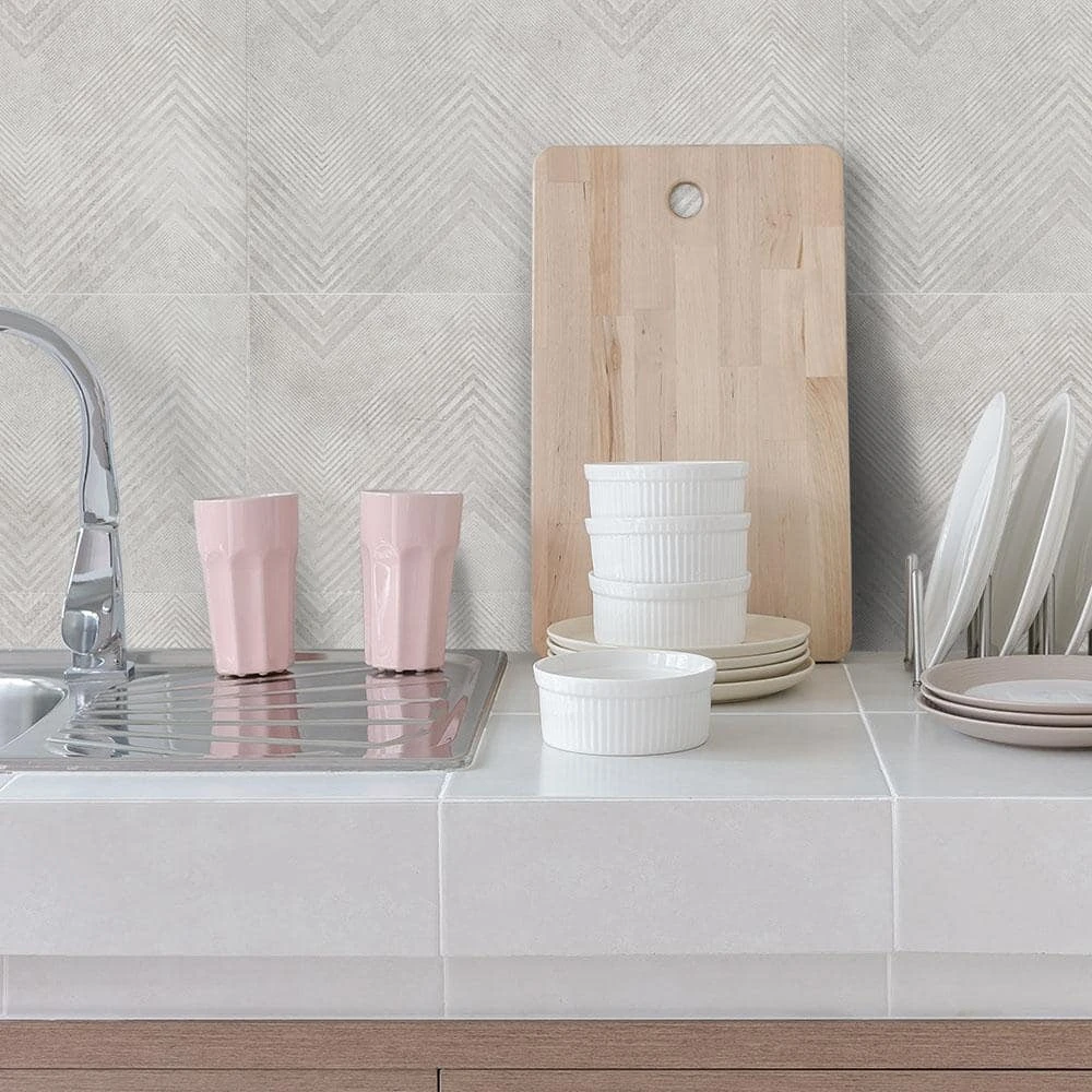 Vibes Gray 12 in. x 24 in. Subway Glossy Ceramic Wall Tile (11.625 sq. ft./Case) by Jeffrey Court 4 Vibes Gray 12 in. x 24 in. Subway Glossy Ceramic Wall Tile (11.625 sq. ft./Case) by Jeffrey Court - Image 2