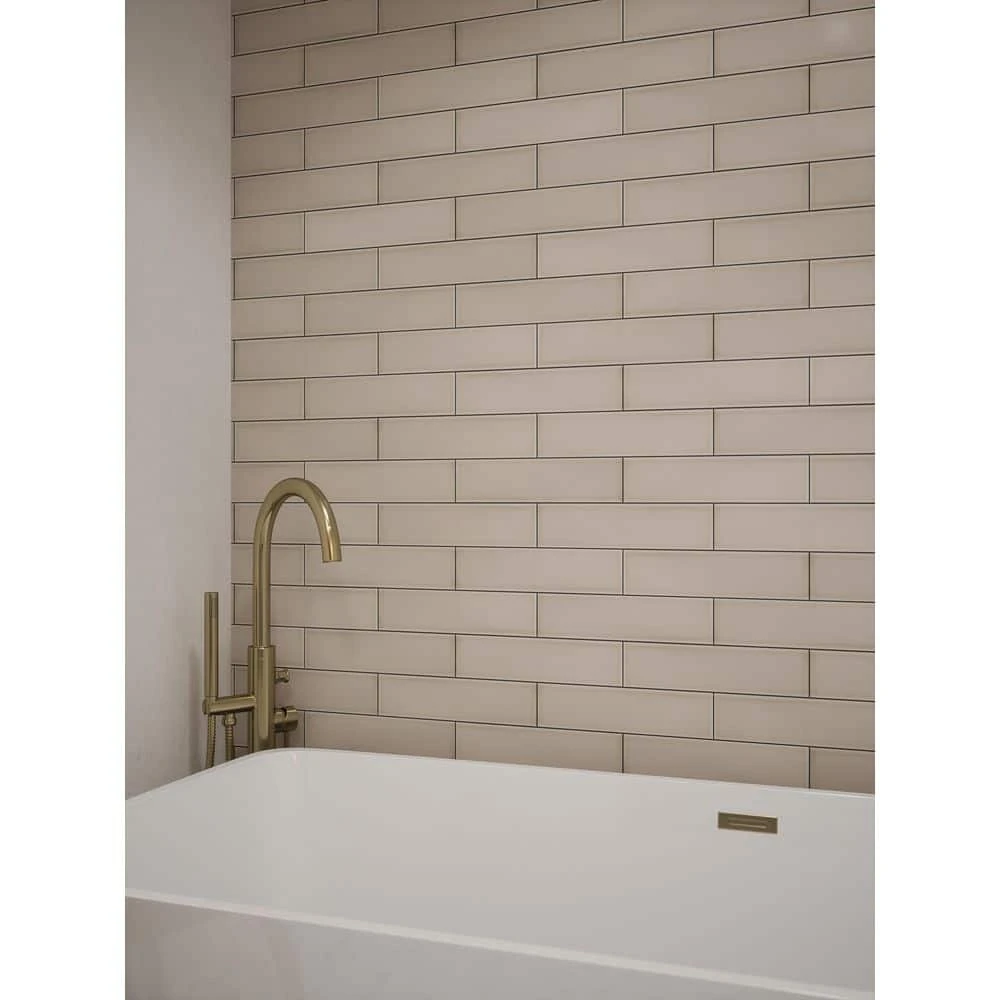 Weather Grey 3 in. x 12 in. Glossy Ceramic Wall Tile (16.5 sq. ft./Case) by Jeffrey Court 4 Weather Grey 3 in. x 12 in. Glossy Ceramic Wall Tile (16.5 sq. ft./Case) by Jeffrey Court - Image 2