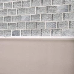 Misty Grey Gloss 4 in. x 16 in. Subway Gloss Ceramic Wall Tile (11.11 Sq.Ft./ Case) by Jeffrey Court 10 Misty Grey Gloss 4 in. x 16 in. Subway Gloss Ceramic Wall Tile (11.11 Sq.Ft./ Case) by Jeffrey Court -Tile Elegant Shop gray jeffrey court ceramic tile 99559 a0 1000