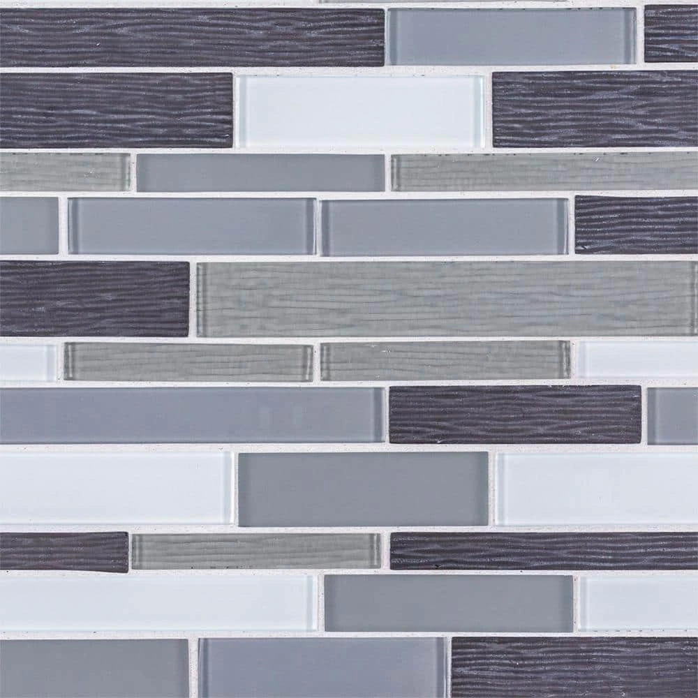 Forest Folly Gray 11.625 in. x 11.5 in. Interlocking Glass Mosaic Tile (0.928 sq. ft./Each) by Jeffrey Court 5 Forest Folly Gray 11.625 in. x 11.5 in. Interlocking Glass Mosaic Tile (0.928 sq. ft./Each) by Jeffrey Court - Image 3