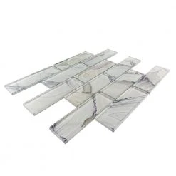 Geode Brick Gray 11.625 in. x 11.25 in. Interlocking Glossy Glass Mosaic Tile (0.908 sq. ft./Each) by Jeffrey Court 8 Geode Brick Gray 11.625 in. x 11.25 in. Interlocking Glossy Glass Mosaic Tile (0.908 sq. ft./Each) by Jeffrey Court -Tile Elegant Shop gray jeffrey court glass tile 95738 40 1000