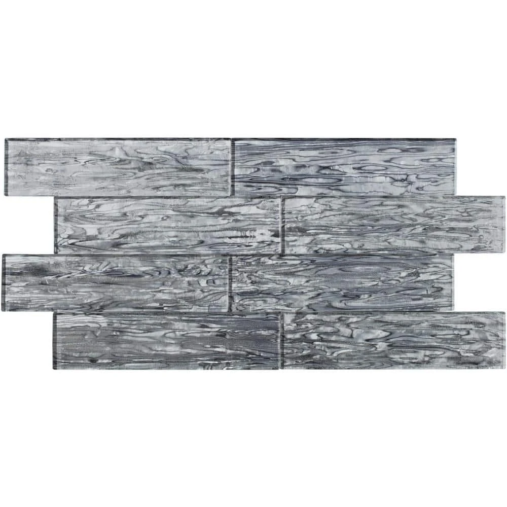 Abalone Gray 3 in. x 12 in. Glossy Glass Wall Tile (1 sq. ft./Pack) by Jeffrey Court 7 Abalone Gray 3 in. x 12 in. Glossy Glass Wall Tile (1 sq. ft./Pack) by Jeffrey Court - Image 5