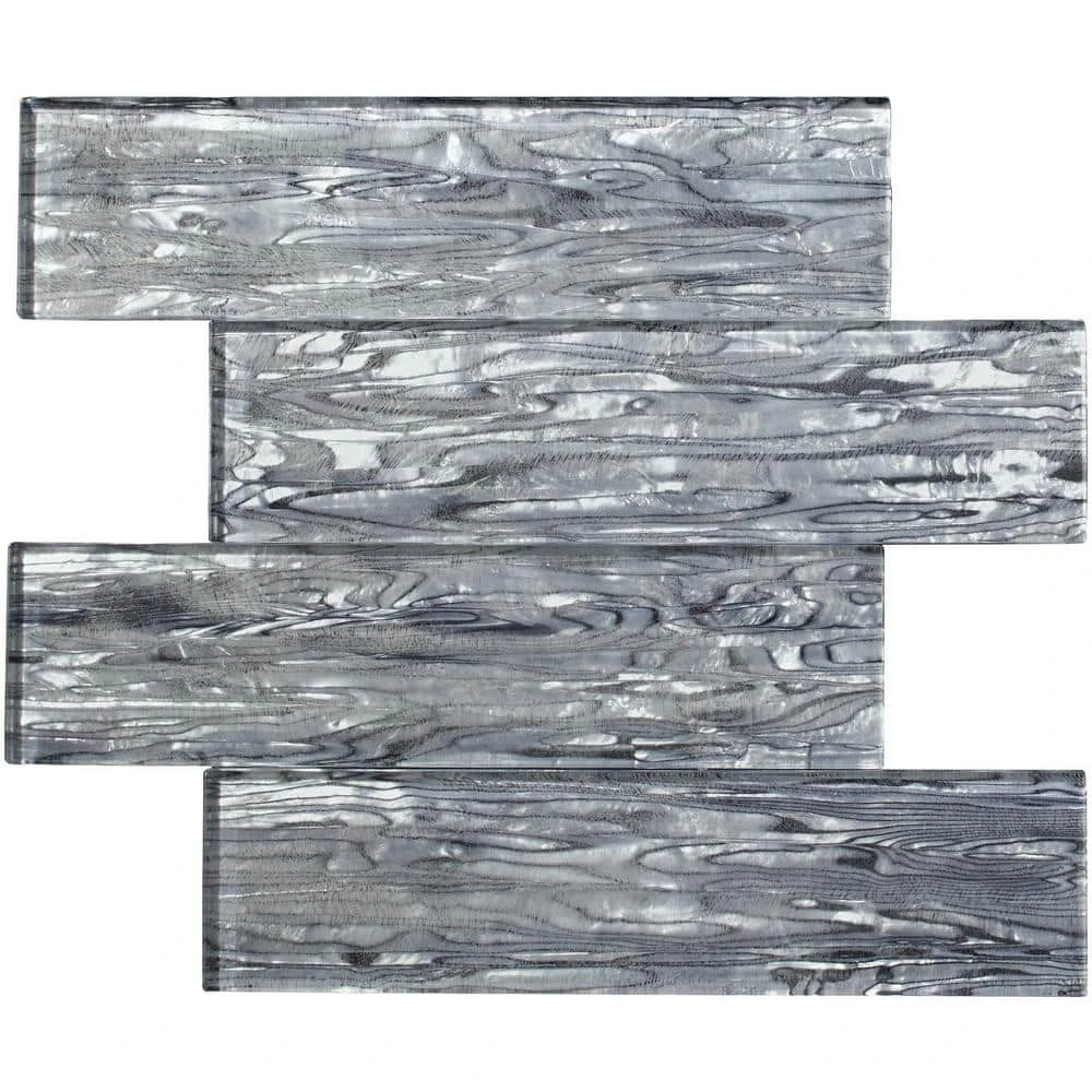 Abalone Gray 3 in. x 12 in. Glossy Glass Wall Tile (1 sq. ft./Pack) by Jeffrey Court 8 Abalone Gray 3 in. x 12 in. Glossy Glass Wall Tile (1 sq. ft./Pack) by Jeffrey Court - Image 6