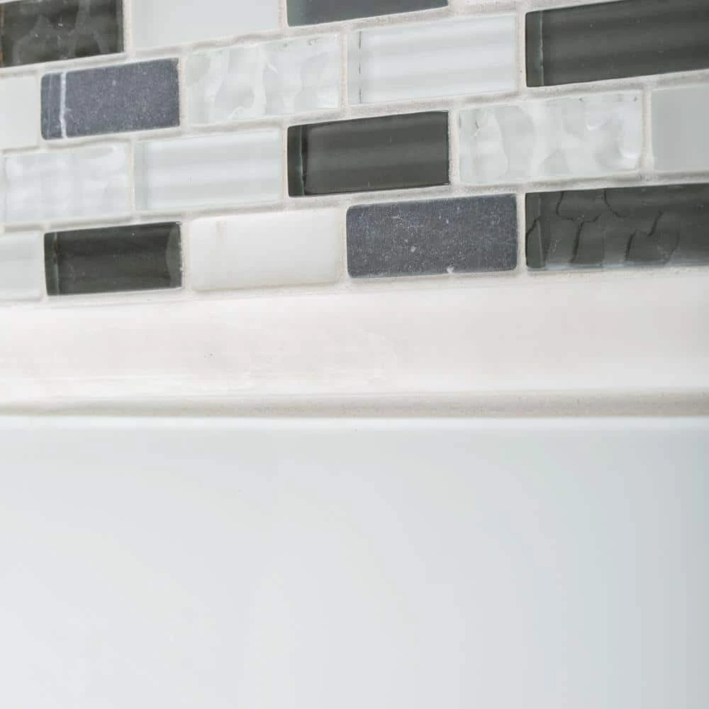 Silver Tradition Mini Brick Gray 9.75 in. x 11.875 in. Interlocking Mixed Glass/Marble Mosaic Tile (8.04 sq. ft./Case) by Jeffrey Court 7 Silver Tradition Mini Brick Gray 9.75 in. x 11.875 in. Interlocking Mixed Glass/Marble Mosaic Tile (8.04 sq. ft./Case) by Jeffrey Court - Image 5