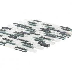 Silver Tradition Mini Brick Gray 9.75 in. x 11.875 in. Interlocking Mixed Glass/Marble Mosaic Tile (8.04 sq. ft./Case) by Jeffrey Court 9 Silver Tradition Mini Brick Gray 9.75 in. x 11.875 in. Interlocking Mixed Glass/Marble Mosaic Tile (8.04 sq. ft./Case) by Jeffrey Court -Tile Elegant Shop gray jeffrey court glass tile 99151 40 1000