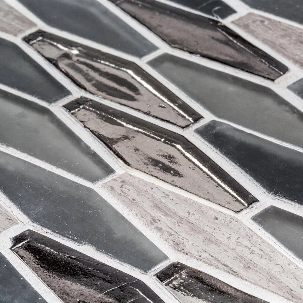 Jasper Gray 11.625 in. x 11.625 in. Hexagon Mixed Glass Mosaic Tile (14.07 sq. ft./Case) by Jeffrey Court 7 Jasper Gray 11.625 in. x 11.625 in. Hexagon Mixed Glass Mosaic Tile (14.07 sq. ft./Case) by Jeffrey Court - Image 5