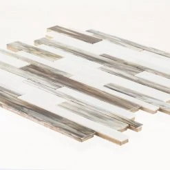 Coastal Skies Grey 11.875 in. x 11.75 in. Interlocking Glossy Glass Mosaic Tile (0.968 sq. ft./Each) by Jeffrey Court 13 Coastal Skies Grey 11.875 in. x 11.75 in. Interlocking Glossy Glass Mosaic Tile (0.968 sq. ft./Each) by Jeffrey Court -Tile Elegant Shop gray jeffrey court glass tile 99590 fa 1000