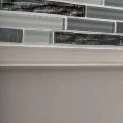 Waves of Grey/Silver 11.875 in. x 11.375 in. Interlocking Glossy Glass/Metal Mosaic Tile (0.938 sq. ft./Each) by Jeffrey Court 11 Waves of Grey/Silver 11.875 in. x 11.375 in. Interlocking Glossy Glass/Metal Mosaic Tile (0.938 sq. ft./Each) by Jeffrey Court -Tile Elegant Shop gray jeffrey court glass tile 99716 a0 1000