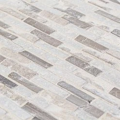 Whispering Cliffs Gray 11.125 in. x 12.25 in. Interlocking Mixed Limestone and Marble Mosaic Tile (9.46 sq. ft./Case) by Jeffrey Court 11 Whispering Cliffs Gray 11.125 in. x 12.25 in. Interlocking Mixed Limestone and Marble Mosaic Tile (9.46 sq. ft./Case) by Jeffrey Court -Tile Elegant Shop gray jeffrey court limestone tile 99715 1d 1000