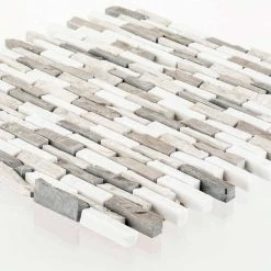 Whispering Cliffs Gray 11.125 in. x 12.25 in. Interlocking Mixed Limestone and Marble Mosaic Tile (9.46 sq. ft./Case) by Jeffrey Court 9 Whispering Cliffs Gray 11.125 in. x 12.25 in. Interlocking Mixed Limestone and Marble Mosaic Tile (9.46 sq. ft./Case) by Jeffrey Court -Tile Elegant Shop gray jeffrey court limestone tile 99715 40 1000