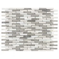 Whispering Cliffs Gray 11.125 in. x 12.25 in. Interlocking Mixed Limestone and Marble Mosaic Tile (9.46 sq. ft./Case) by Jeffrey Court