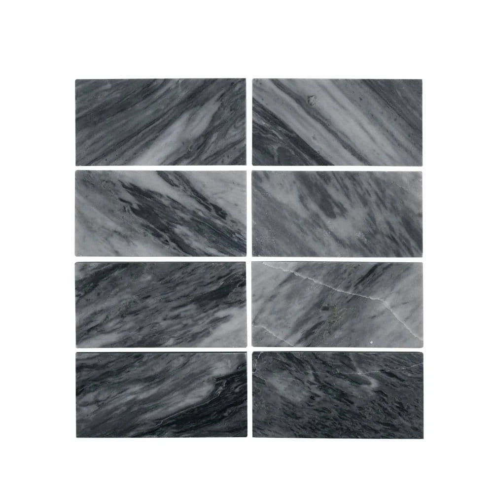 Bardiglio Gray 3 in. x 6 in. Polished Marble Wall and Floor Tile (10 sq. ft./Case) by Jeffrey Court 3 Bardiglio Gray 3 in. x 6 in. Polished Marble Wall and Floor Tile (10 sq. ft./Case) by Jeffrey Court