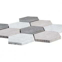 Tread Gray 12 in. x 10.5 in. Hexagon Textured Marble Wall and Floor Mosaic Tile (8.75 sq. ft./Case) by Jeffrey Court 9 Tread Gray 12 in. x 10.5 in. Hexagon Textured Marble Wall and Floor Mosaic Tile (8.75 sq. ft./Case) by Jeffrey Court -Tile Elegant Shop gray jeffrey court marble tile 99284 40 1000