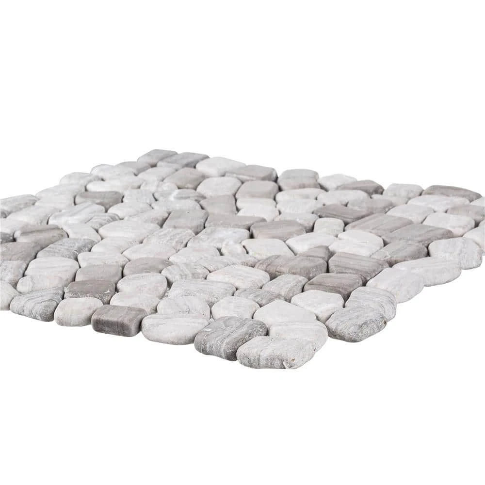 Bailey Grey Pebble 12 in. x 12 in. Honed Grey Limestone Wall and Floor Mosaic Tile (1 sq. ft./Each) by Jeffrey Court 5 Bailey Grey Pebble 12 in. x 12 in. Honed Grey Limestone Wall and Floor Mosaic Tile (1 sq. ft./Each) by Jeffrey Court - Image 3