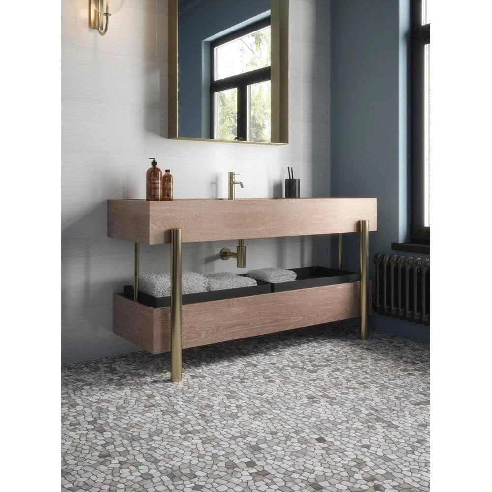 Bailey Grey Pebble 12 in. x 12 in. Honed Grey Limestone Wall and Floor Mosaic Tile (1 sq. ft./Each) by Jeffrey Court 9 Bailey Grey Pebble 12 in. x 12 in. Honed Grey Limestone Wall and Floor Mosaic Tile (1 sq. ft./Each) by Jeffrey Court - Image 7