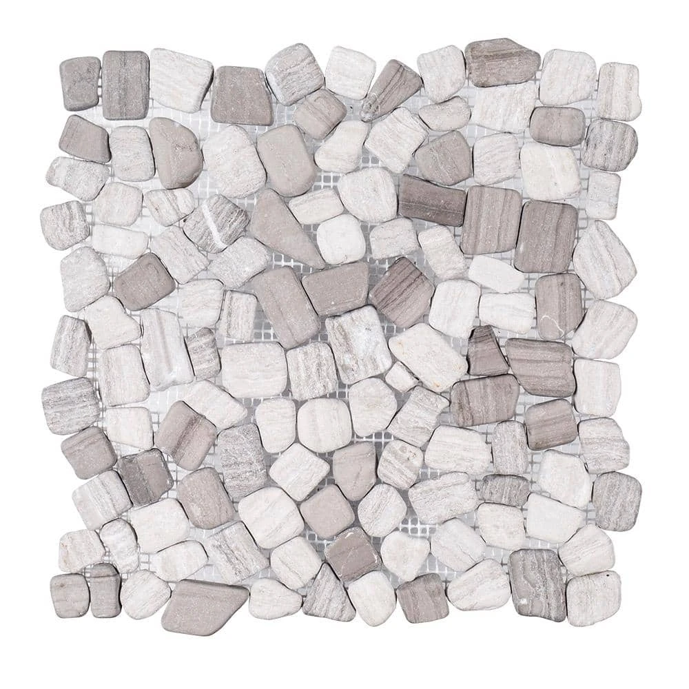 Bailey Grey Pebble 12 in. x 12 in. Honed Grey Limestone Wall and Floor Mosaic Tile (1 sq. ft./Each) by Jeffrey Court 3 Bailey Grey Pebble 12 in. x 12 in. Honed Grey Limestone Wall and Floor Mosaic Tile (1 sq. ft./Each) by Jeffrey Court