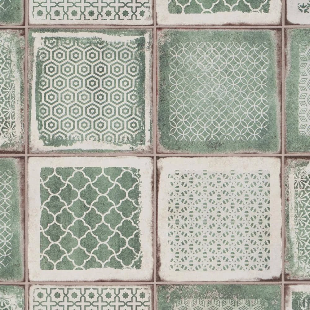 Santa Fe Deco Green 7.87 in. x 7.87 in. Matte Porcelain Floor and Wall Tile (10.32 sq. ft. / Case) by Ivy Hill Tile 8 Santa Fe Deco Green 7.87 in. x 7.87 in. Matte Porcelain Floor and Wall Tile (10.32 sq. ft. / Case) by Ivy Hill Tile - Image 6