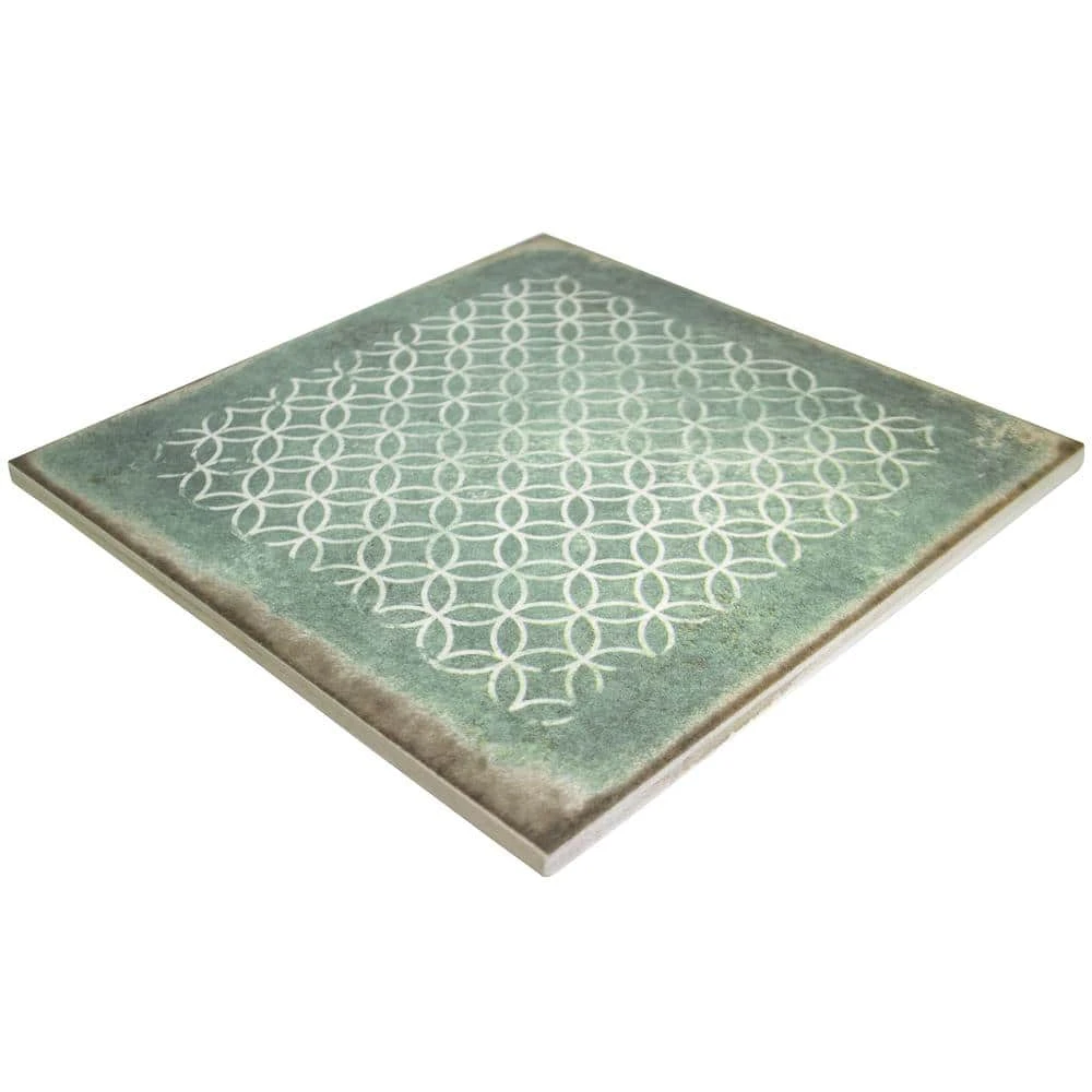 Santa Fe Deco Green 7.87 in. x 7.87 in. Matte Porcelain Floor and Wall Tile (10.32 sq. ft. / Case) by Ivy Hill Tile 6 Santa Fe Deco Green 7.87 in. x 7.87 in. Matte Porcelain Floor and Wall Tile (10.32 sq. ft. / Case) by Ivy Hill Tile - Image 4