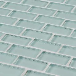 Glacier Ice Green 11.625 in. x 11.75 in. Interlocking Gloss Glass Mosaic Tile (9.48 sq. ft./Case) by Jeffrey Court 11 Glacier Ice Green 11.625 in. x 11.75 in. Interlocking Gloss Glass Mosaic Tile (9.48 sq. ft./Case) by Jeffrey Court -Tile Elegant Shop green jeffrey court glass tile 99185 1d 1000
