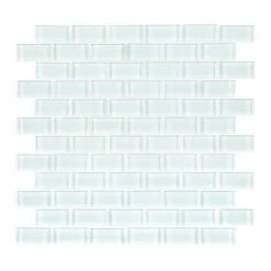 Glacier Ice Green 11.625 in. x 11.75 in. Interlocking Gloss Glass Mosaic Tile (9.48 sq. ft./Case) by Jeffrey Court
