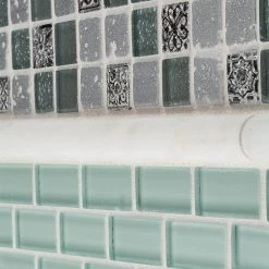 Glacier Ice Green 11.625 in. x 11.75 in. Interlocking Gloss Glass Mosaic Tile (9.48 sq. ft./Case) by Jeffrey Court 10 Glacier Ice Green 11.625 in. x 11.75 in. Interlocking Gloss Glass Mosaic Tile (9.48 sq. ft./Case) by Jeffrey Court -Tile Elegant Shop green jeffrey court glass tile 99185 a0 1000